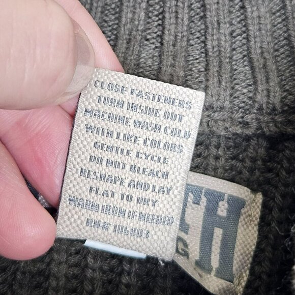 Duluth Trading Co. Mens Ribbed Zip-Up Cardigan Sweater W/ Elbow Patches XL Brown - Picture 4 of 12